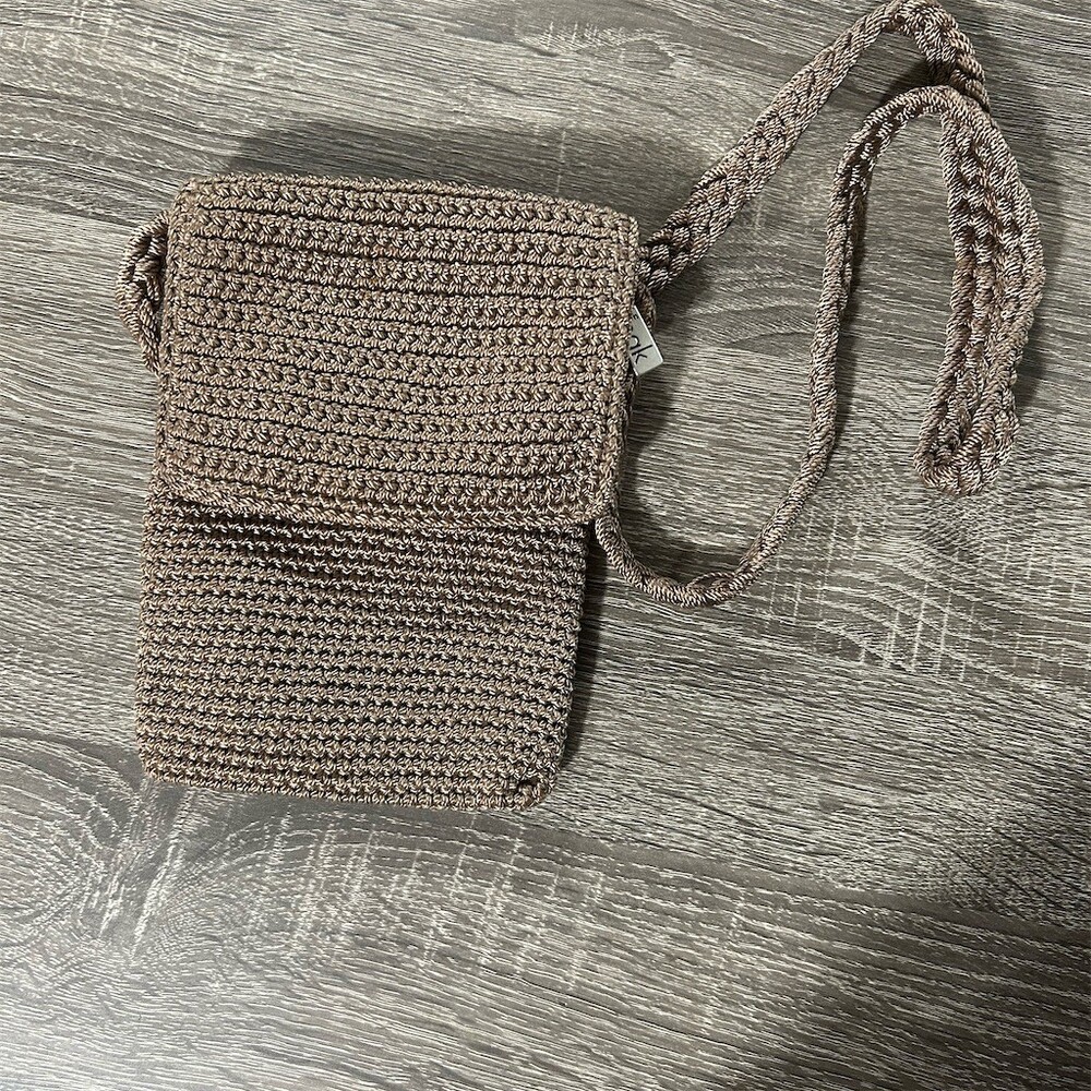 The Sak Crossbody Bag Womens Small Taupe Brown Boho Flap Braided Strap